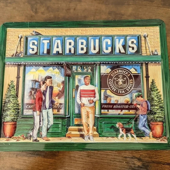 Starbucks Cookie Tin-vintage 1999 3D Replica of 1st Store - Pike Place-Metal Box - Picture 6 of 10